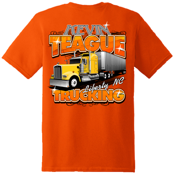 Kevin Teague Trucking Screen Printed Tee Shirt Sample